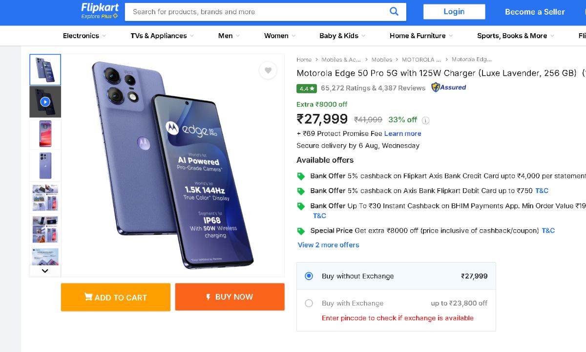 Moto Edge 50 Pro Is Now Selling At Rs 8,000 Discount During Flipkart Sale